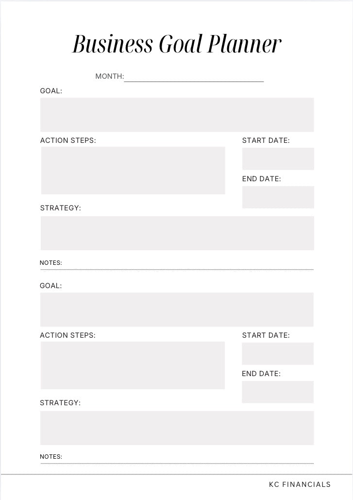 Business Goal Planner - Free