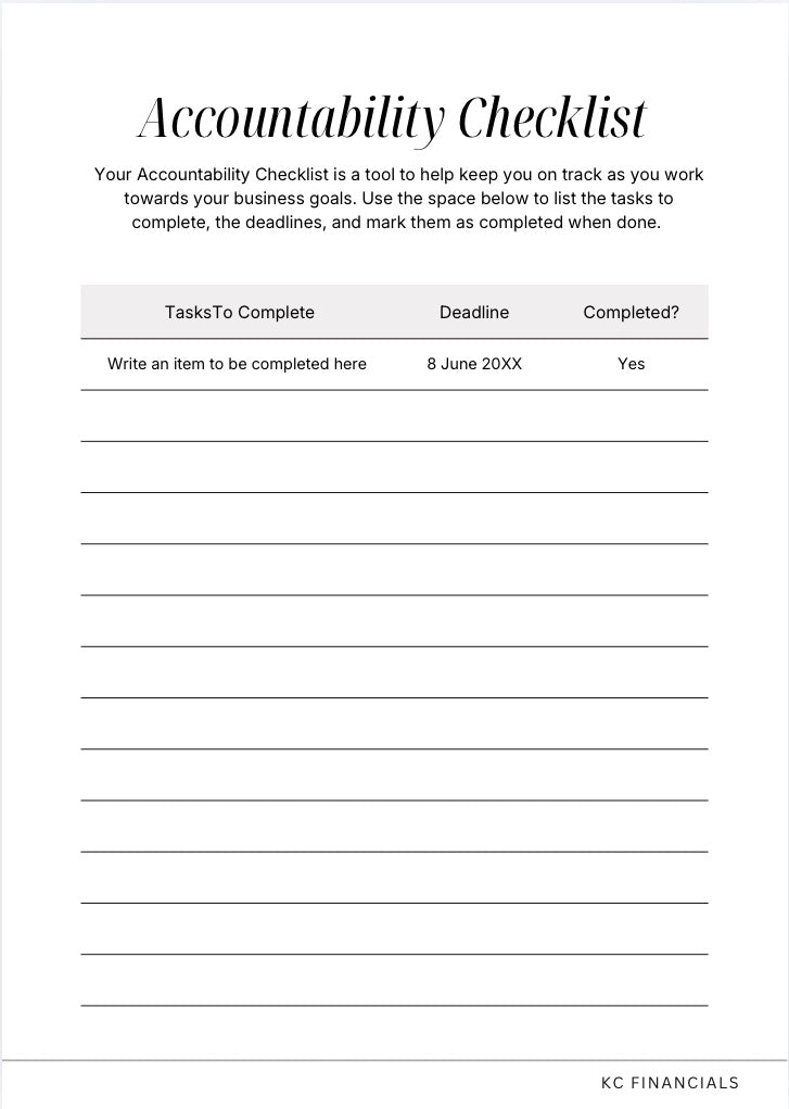 Accountability Checklist - Free