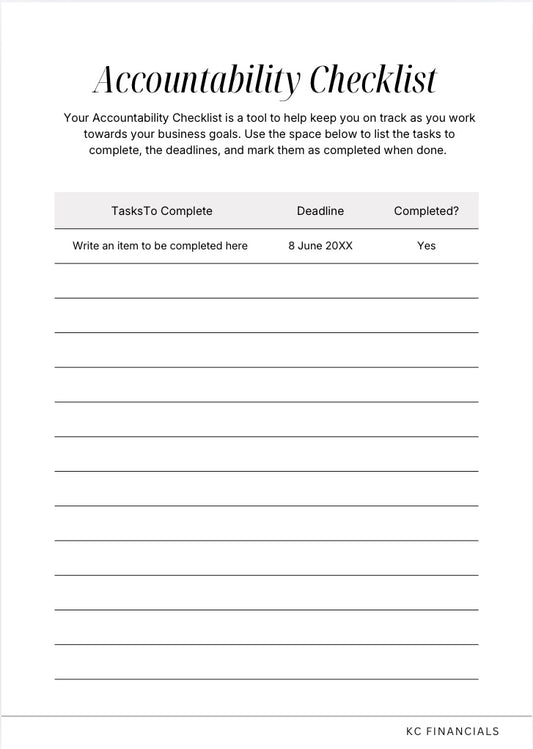Accountability Checklist - Free